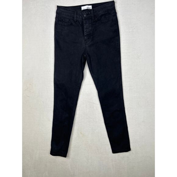 Vervet Jeans Women's 26 Black Skinny High Rise Ankle Button Fly Stretch Denim - Picture 7 of 8